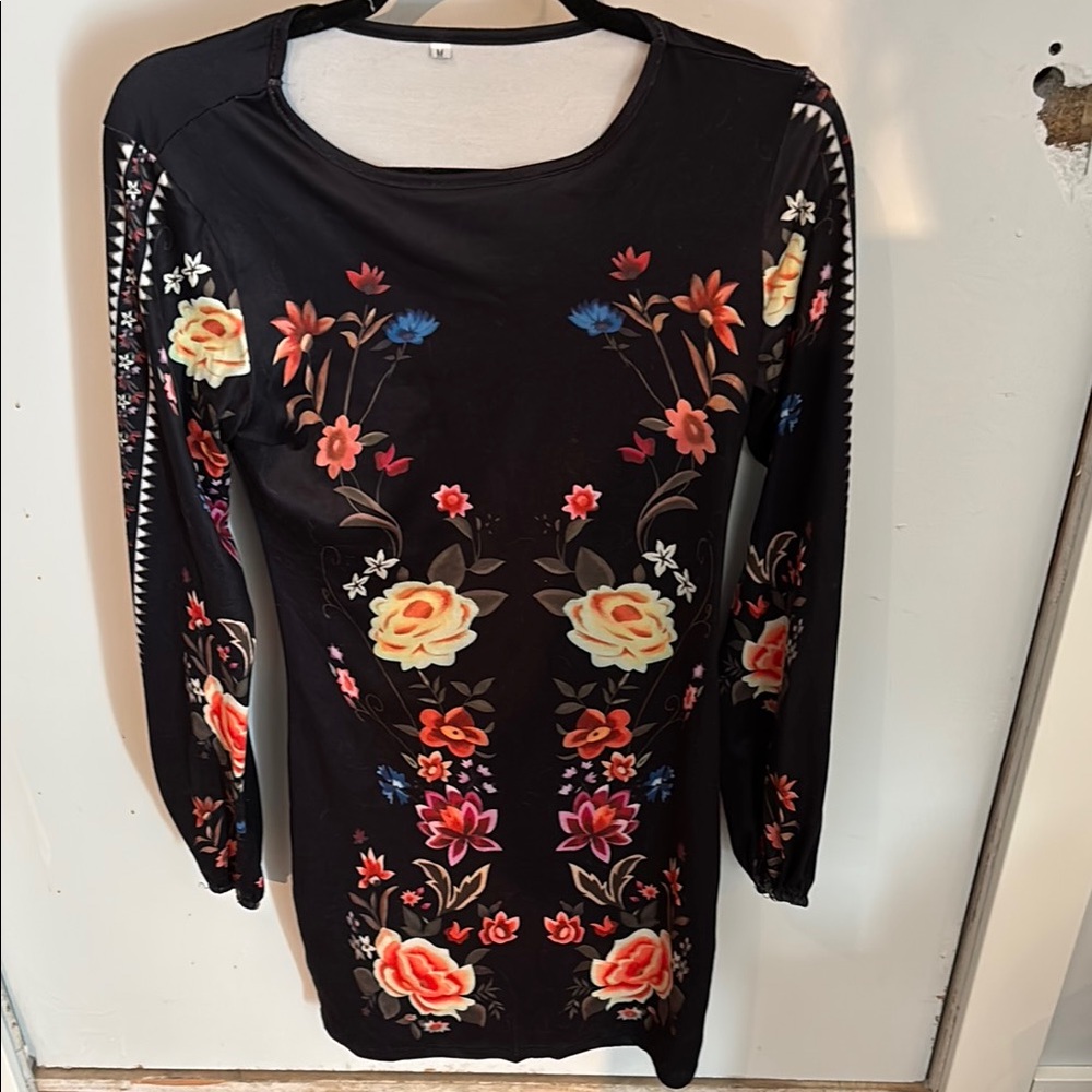 Floral Black Dress